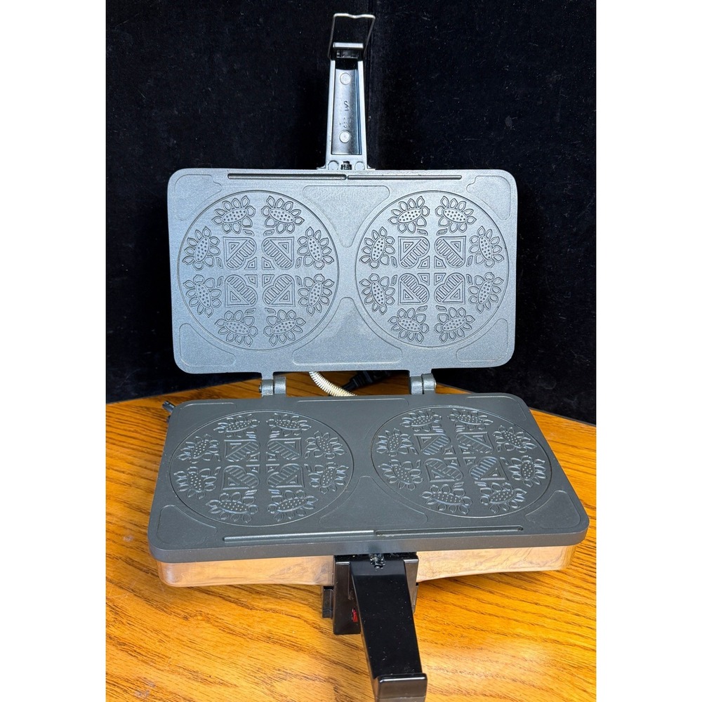 VillaWare 3900 Electric Krumkake Maker: Norwegian Cookie Iron, Chrome,  WORKS